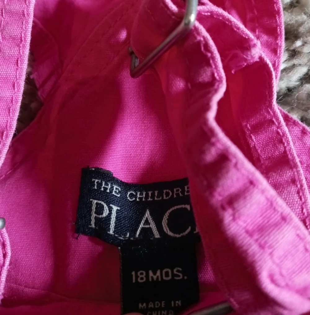 The children's place pink overall suspenders